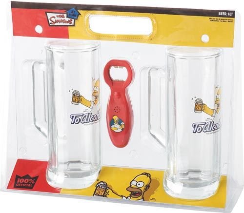 United Labels 0199209 - Simpsons 2 Biergl&auml;ser 0,5 l mit Henkel und sprechender Flaschen&ouml;ff Preisvergleich