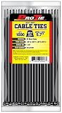 Pro Tie B5LD1000 5.7-Inch Light Duty Standard Cable Tie, UV Black Nylon, 1000-Pack