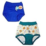 シール付 アンパン 2枚組 オムツはずれ応援パンツ 総柄*青 100cm