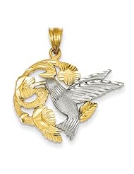 14k Two-Tone Hummingbird Charm