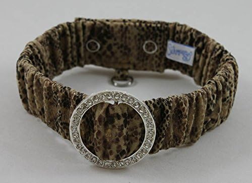 Schmoozies safe, secure and stylish snakeskin collar with rhinestone buckle - aromatherapy