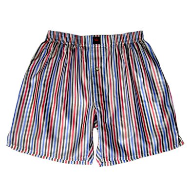 Buy White Stripes 100% Madras Silk Boxers by Royal Silk – Large