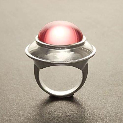 Pink Mushroom Ring - Sterling Silver, Statement Ring, set with a Pink Cubic Zirconia - Psychedelic Design Ring