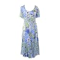 Gina Bacconi Green Blue Dress - Size 12