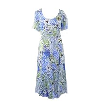 Gina Bacconi Green Blue Dress - Size 12