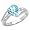 2.00 Carat Genuine Blue Topaz & Diamond Silver Ring