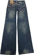 RED PEPPER 7047 Size 26 Women's Wid Leg Jeans Embroidery Embroidered Distressed