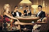Giant Art Poster Querformat, FOUR OF A KIND, Marilyn Monroe, James Dean, Elvis Presley und Humphrey Bogart am Spieltisch, Fototapete, Poster-Tapete, 1-teilig, 175x115 cm, gestochen scharfe XXL-Ansicht verfügbar.