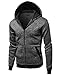 Youstar Men's Fine Quality Plush Fleece Lined Zip up Hoodie Jacket
