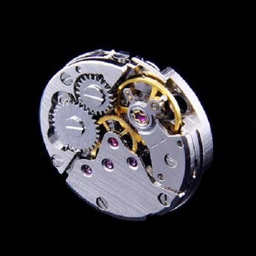 MgMi®Watch Movement Cufflinks Functioning Steampunk Steam Punk Gears (Silver)