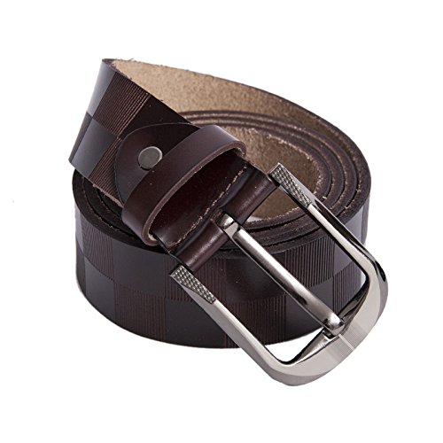 ベルト メンズ 革 ブランド お洒落なベルト メンズ♪レディース用ではありません。K.H ブランド チェック柄がカッコいい！ビジネスやカジュアルにピッタリ