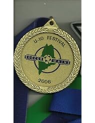 Sports: Medal, Soccer Maine, U-10 Festival,2006 with Ribbon Green and Blue