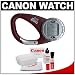 Canon EOS Rotating 4-Function Digital Clip Watch + Canon Optical Lens and Digital SLR Cleaning Kit with Brush, Microfiber Cloth, Fluid & Tissue