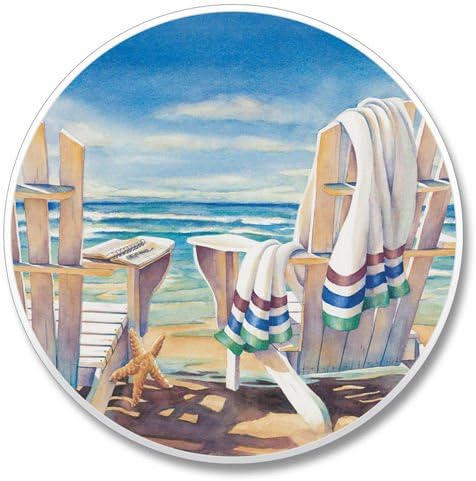Beach Chairs, Seaside Treasures - Single Coaster for Your Car