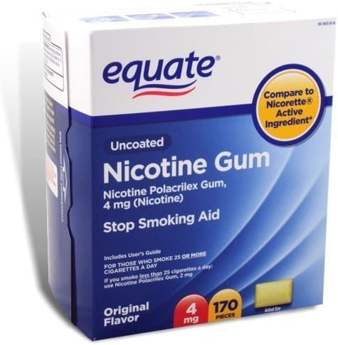 Compare to Nicorette Gum Active Ingredient. - Equate Stop Smoking Aid Original Flavor Gum 4mg