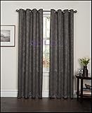 HLC.ME Redmont Lattice Wide-Width Thermal Blackout Grommet Curtain Panel - 96" inch Long (Grey)