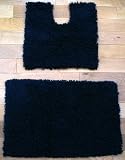 NEW Twists BLACK Pedestal and Bath Mat Set