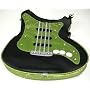 Black / Green Glitter Leather Guitar Purse Sling Bag