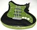 Black / Green Glitter Leather Guitar Purse Sling Bag