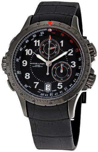 Hamilton Mens H77672333 Khaki ETO Black Chronograph Dial Watch