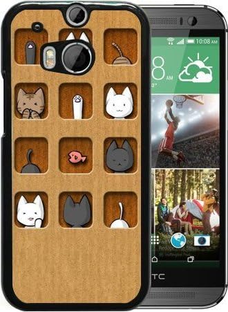 cute CATS black for HTC ONE M8 Phone Cover