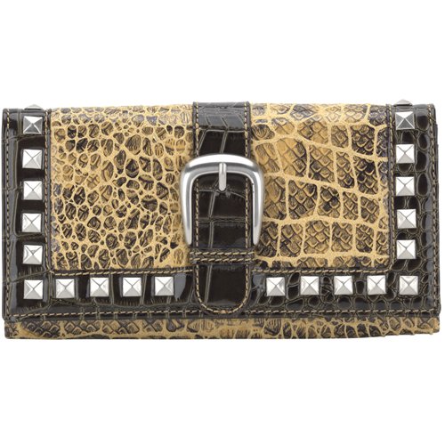 Faux Leather Wallet - Old Gold - Animal Attraction - Lou-ella