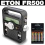 Eton FR500 Solarlink (Black), PLUS 4 AA Batteries & Recharger