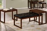 3pcs Coffee Table with Brown Finish