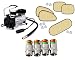 Auto Pearl - Combo Of - Car,Bike Air Alert Tire Valve Cap , Chipkoo Sun Shade Curtain Beige Set of 5 And 12 Volts Heavy Duty Metal Tire Inflaltor RS.1987.00