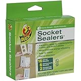 Duck Brand 283333 Socket Sealers Variety Pack, 16 Outlet Sealers and 6 Switch Plates, 2 Decorative Covers, White