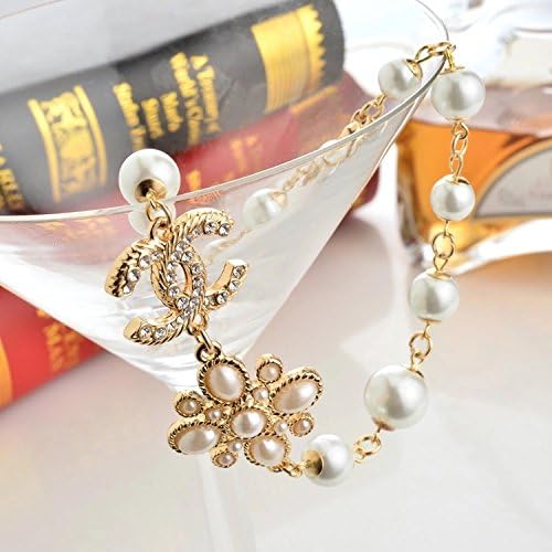 Darling Jewelry Women's Fashion Pearl Short Necklace With Fllower Pendant (short pearl)