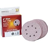Sungold Abrasives 024219 5-Inch by 8 Hole 1000 Grit Premium Plus C Weight Paper Hook and Loop Discs, 25-Pack