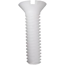 PTFE Machine Screw, Flat Head, Slotted Drive