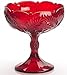 Footed Compote Inverted Thistle Pattern Mosser Glass (Small, Red)