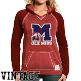 NCAA Original Retro Brand Mississippi Rebels Ladies Cardinal 2-Toned Hoody Sweatshirt