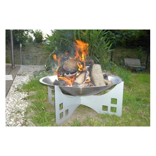 Feuerschale Edelstahl Ø700 x 300 mm, Design 2: eckig (Marke: Szagato