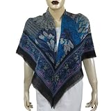 Summer Accessories Scarfs and Wraps Printed Silk and Wool Square 43 x 43 inches
