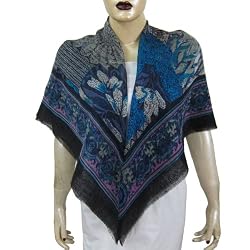 Summer Accessories Scarfs and Wraps Printed Silk and Wool Square 43 x 43 inches