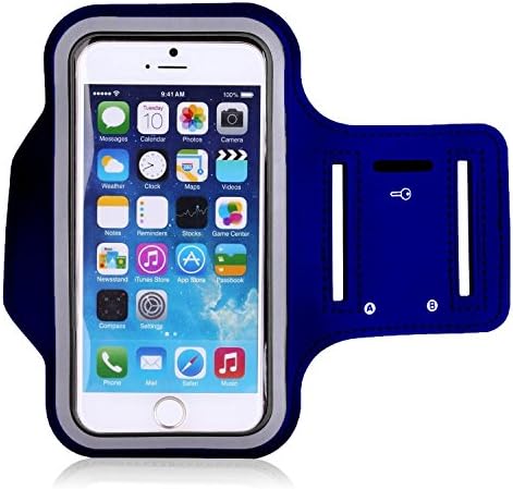 Tengreen Premium Tribe Running Sports Armband Lifetime Warranty, Screen Protector for/fits iPhone 6S/5/5S/5C,iPod 5,Key Holder, Water Resistant (Blue)