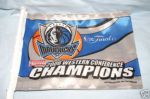 2006 MAVERICKS WESTERN CONFERENCE CHAMPIONS RARE FLAG- LIMITED QUAMTITIES MADE