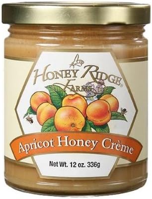 Gourmet Apricot Honey Creme 9oz, All Natural Creamed Raw Honey