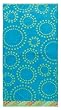 Circle Dots Teal Lime 400 grams Luxury Plush Velour Jacquard Beach Towel 32x63 by Cotton Craft