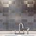 Aspect Peel and Stick Backsplash 3in x 6in Brushed Stainless Long Grain Metal Tile 15 Sq Ft Kit for Kitchen and Bathrooms