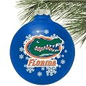 Florida Gators Blue Snowflake Glass Ornament