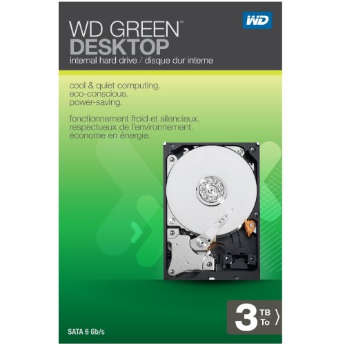 WD Green Desktop 3TB SATA 6.0 GB/s 3.5-Inch Internal Desktop Hard Drive Retail Kit On Sale