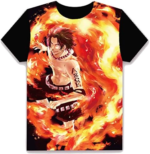One Piece Short Sleeves Printing T-Shirt Tee (S (US XS), Black)