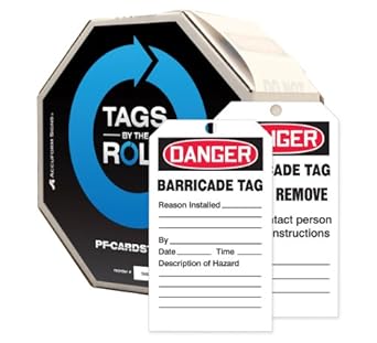Accuform Signs TAR158 Tags By-The-Roll Barricade Status Tags, Legend ...