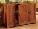 Furniture online: Craftsman 48"w Four door Lowboy Sideboard Buffet Table With Wood Doors, FOUR-DOOR 48"W, DARK OAK