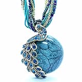 Bohemia Cats Eys opal National Personality Peacock Pendant Necklace for Woman Fashion Jewelry 