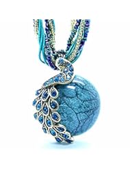 Jewelry: Bohemia Cats Eys opal National Personality Peacock Pendant Necklace for Woman Fashion Jewelry "18" - Jemry and Jewelry